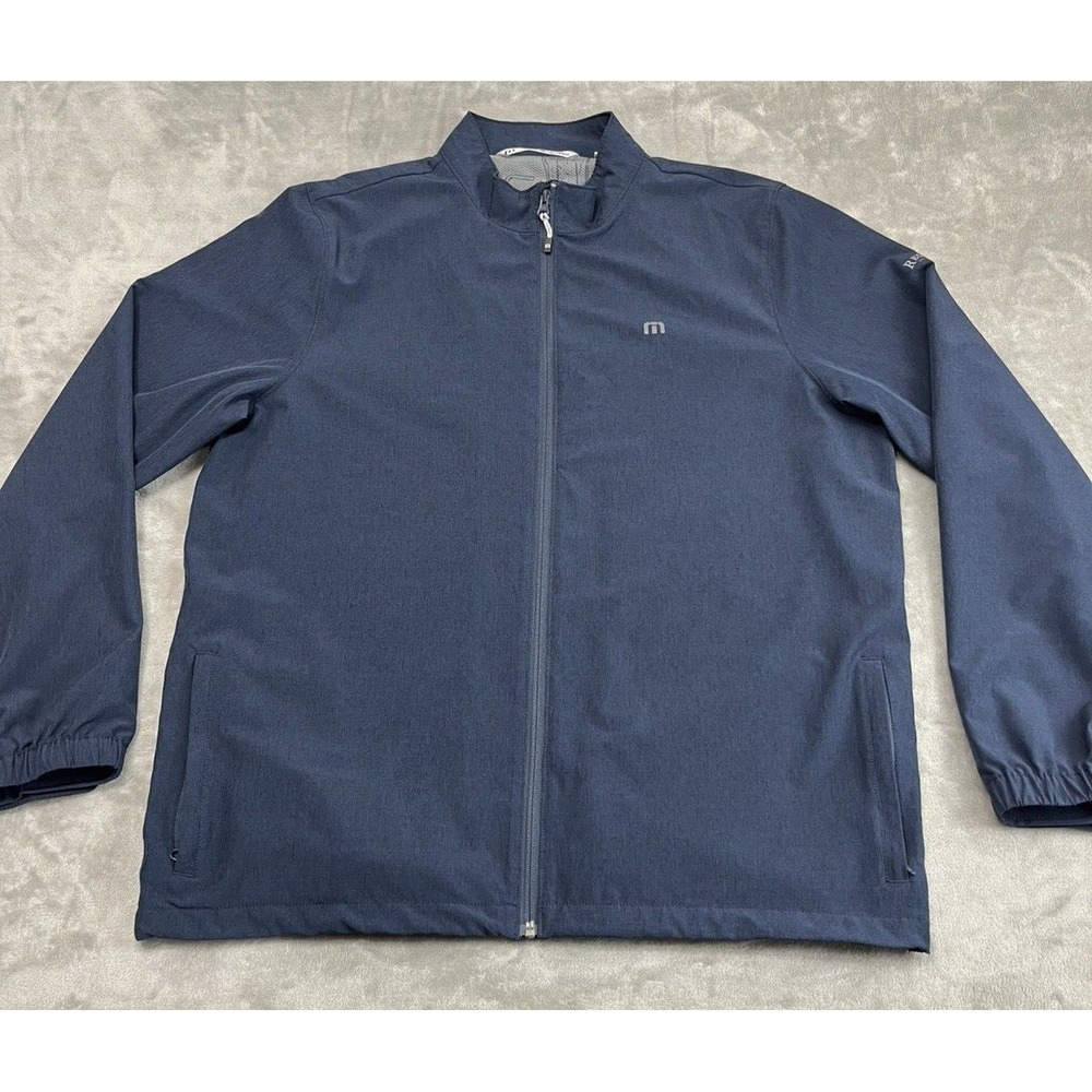 Travis Mathew Jacket Men XL Navy Full Zip Lined Mesh Pinacolada Golf Performance